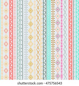 Ethnic seamless pattern. Ethnicity old background texture. Boho  motif. Geometric ornament.  Carpet
