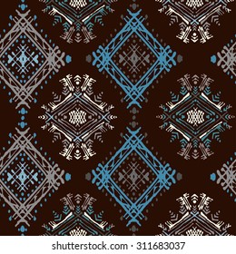 Ethnic seamless pattern. Ethno boho ornament. Tribal art print  Repeating background. Fabric, cloth design, wallpaper, wrapping
