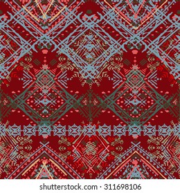 Ethnic seamless pattern. Ethno boho ornament. Tribal art print  Repeating background. Fabric, cloth design, wallpaper, wrapping