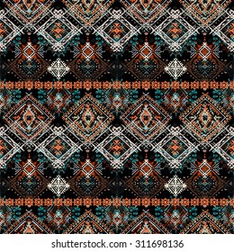 Ethnic seamless pattern. Ethno boho ornament. Tribal art print  Repeating background. Fabric, cloth design, wallpaper, wrapping
