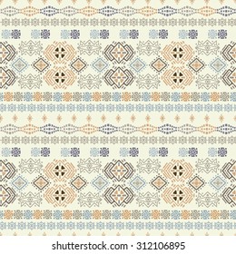 Ethnic seamless pattern. Ethno boho repeatable ornament. Tribal art background. Fabric design, wallpaper, wrapping