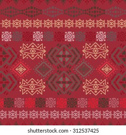 Ethnic seamless pattern. Ethno boho repeatable ornament. Tribal art background. Fabric design, wallpaper, wrapping