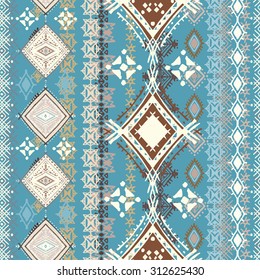 Ethnic seamless pattern. Ethno boho repeating ornament. Tribal art background. Fabric design, wallpaper, wrapping