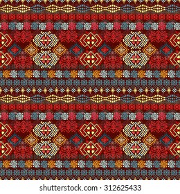 Ethnic seamless pattern. Ethno boho repeating ornament. Tribal art background. Fabric design, wallpaper, wrapping