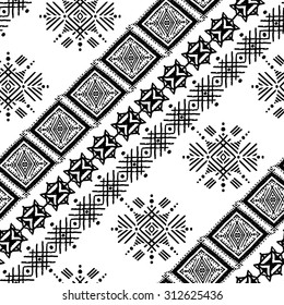 Ethnic seamless pattern. Ethno boho repeating ornament. Tribal art background. Fabric design, wallpaper, wrapping
