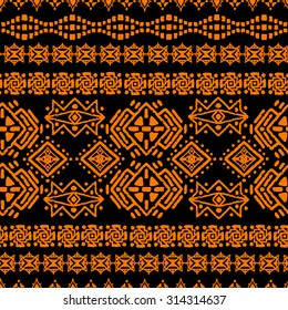 Ethnic seamless pattern. Ethno boho repeating ornament. Tribal art background. Fabric design, wallpaper, wrapping