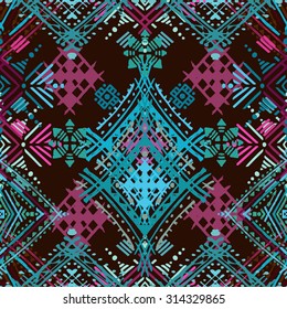 Ethnic seamless pattern. Ethno boho repeating ornament. Tribal art background. Abstract texture. Fabric, cloth design, wallpaper, wrapping