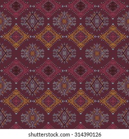 Ethnic seamless pattern. Ethno boho repeating ornament. Tribal art background. Abstract texture. Fabric, cloth design, wallpaper, wrapping