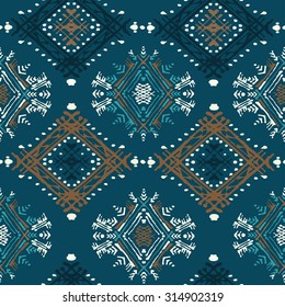Ethnic seamless pattern. Ethno boho repeating ornament. Tribal art background. Abstract texture. Fabric, cloth design, wallpaper, wrapping