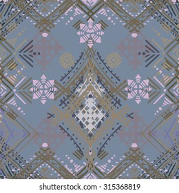 Ethnic seamless pattern. Ethno boho repeating ornament. Tribal art background. Abstract texture. Fabric, cloth design, wallpaper, wrapping