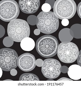 Ethnic seamless pattern. Floral pattern background with indian ornament.