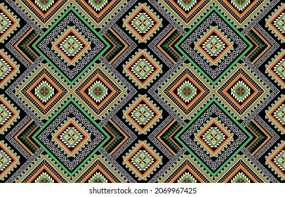 Ethnic seamless pattern. Flower decoration. Traditional tribal style. Design for background,illustration,texture,fabric,wallpaper,clothing,carpet,embroidery.