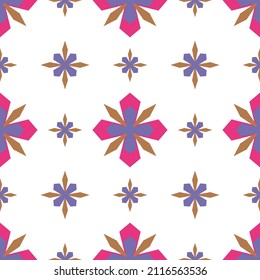 Vector de fondo rosa de flor de patrón ininterrumpido étnico