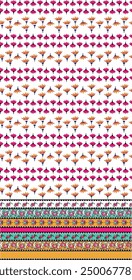 Ethnic Seamless pattern with flowers on a white background. Vector illustration.