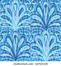 Ethnic seamless pattern with folk floral print. Stylized handmade textile.