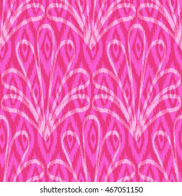 Ethnic seamless pattern with folk floral print. Stylized handmade textile