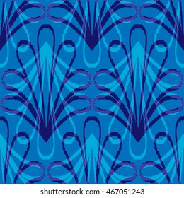 Ethnic seamless pattern with folk floral print. Stylized handmade textile.