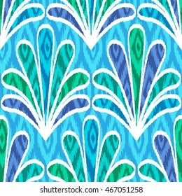 Ethnic seamless pattern with folk floral print. Stylized handmade textile.