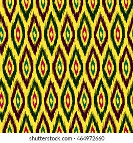 Ethnic seamless pattern with folk print. Stylized handmade textile