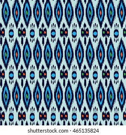 Ethnic seamless pattern with folk print. Stylized handmade textile