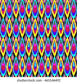 Ethnic seamless pattern with folk print. Stylized handmade textile