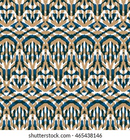 Ethnic seamless pattern with folk print. Stylized handmade textile