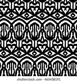 Ethnic seamless pattern with folk print. Stylized handmade textile