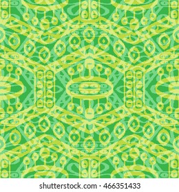 Ethnic seamless pattern with folk print. Stylized handmade textile.