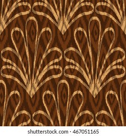 Ethnic seamless pattern with folk print. Stylized handmade textile.