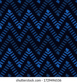 Ethnic seamless pattern. Freehand horizontal zigzag chevron stripes print. Boho chic design background. Indigenous, tribal style wallpaper. Brush strokes, handdrawn geometric ornament. Vector abstract