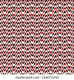Ethnic seamless pattern. Freehand horizontal zigzag chevron stripes print. Boho chic design background. Indigenous, tribal style wallpaper. Brush strokes, handdrawn geometric ornament. Vector abstract