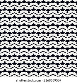 Ethnic seamless pattern. Freehand horizontal zigzag chevron stripes print. Boho chic design background. Indigenous, tribal style wallpaper. Brush strokes, handdrawn geometric ornament. Vector abstract