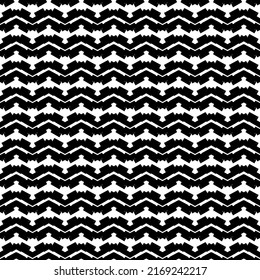 Ethnic seamless pattern. Freehand horizontal zigzag chevron stripes print. Boho chic design background. Indigenous, tribal style wallpaper. Brush strokes, handdrawn geometric ornament. Vector abstract