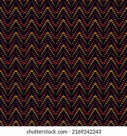 Ethnic seamless pattern. Freehand horizontal zigzag chevron stripes print. Boho chic design background. Indigenous, tribal style wallpaper. Brush strokes, handdrawn geometric ornament. Vector abstract