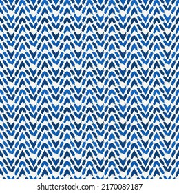 Ethnic seamless pattern. Freehand horizontal zigzag chevron stripes print. Boho chic design background. Indigenous, tribal style wallpaper. Brush strokes, handdrawn geometric ornament. Vector abstract