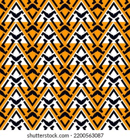 Ethnische nahtlose Muster. Freehand horizontale Zickzack-Chevron Streifen bedruckt. Boho chic Design Hintergrund. Indigene Tapeten im Stammesstil. Pinselstriche, handgezeichnete geometrische Ornamente. Vektorgrafik