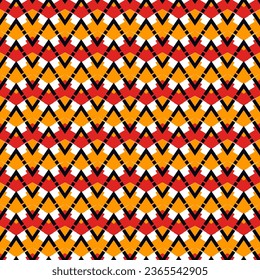 Ethnic seamless pattern. Freehand horizontal zigzag chevron stripes print. Boho chic design background. Indigenous, tribal style wallpaper. Brush strokes, handdrawn geometric ornament. Vector abstract