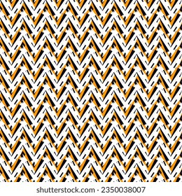 Ethnic seamless pattern. Freehand zigzag stripes print. Boho chic design background. Tribal wallpaper. Brush wavy lines. Handdrawn geometric ornament. Chevron backdrop. Indigenous image