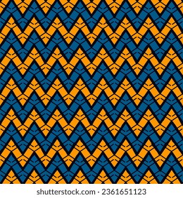 Ethnic seamless pattern. Freehand zigzag stripes print. Boho chic design background. Tribal wallpaper. Brush wavy lines. Handdrawn geometric ornament. Chevron backdrop. Indigenous image