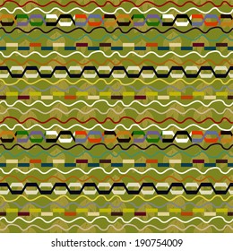 Ethnic seamless pattern with geometric elements