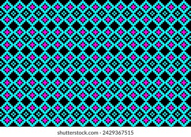 Ethnic Seamless Pattern. Geometric Floral Seamless Pattern. Seamless Digital Papers Design for background, illustration, texture, fabric, wallpaper, clothing, carpet, batik, embroidery
