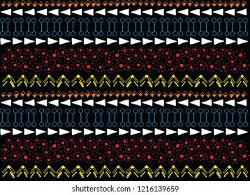 Ethnic seamless pattern. Geometric ornament. Abstract vector illustration.