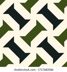 Ethnic seamless pattern. Geometric ornament. Folk background. Tribal motif. Angled column shapes. Geometric wallpaper. Ancient mosaic. Ethnical textile print, abstract backdrop. Vector illustration.