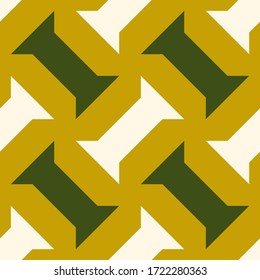  Patrón étnico sin fisuras. Ornamento geométrico. Fondo popular. Papel tapiz geométrico. Motivo tribal. Antiguo mosaico. Formas de columna anguladas. Impresión textil étnica, fondo abstracto. Ilustración vectorial.
