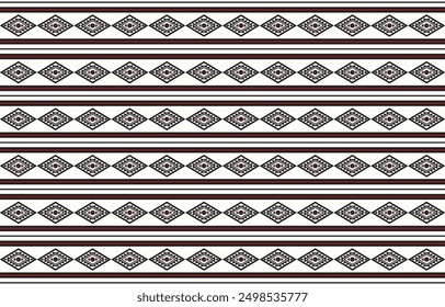 Ethnische nahtlose Muster geometrische Ornament schwarz weiß. Vektordesign für Hintergrund, Tapete, Kleidung, Stoff, Teppich, Textil, Druck