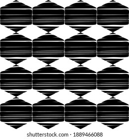 Ethnic seamless pattern of geometric shapes. Scribbles. Black and white color. Can be used for social media, posters, email, print, ads designs.