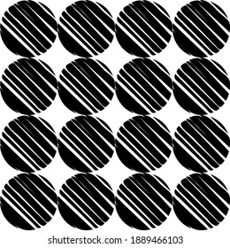 Ethnic seamless pattern of geometric shapes. Scribbles. Black and white color. Can be used for social media, posters, email, print, ads designs.