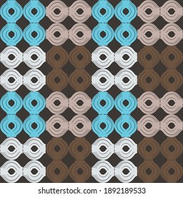 Ethnic seamless pattern of geometric shapes. Scribbles. Can be used for social media, posters, email, print, ads designs.