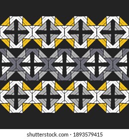 Ethnic seamless pattern of geometric shapes. Scribbles. Can be used for social media, posters, email, print, ads designs.