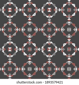 Ethnic seamless pattern of geometric shapes. Scribbles. Can be used for social media, posters, email, print, ads designs.